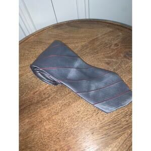 Vintage Damon‎ Men's Gray & Red Striped Designer Tie